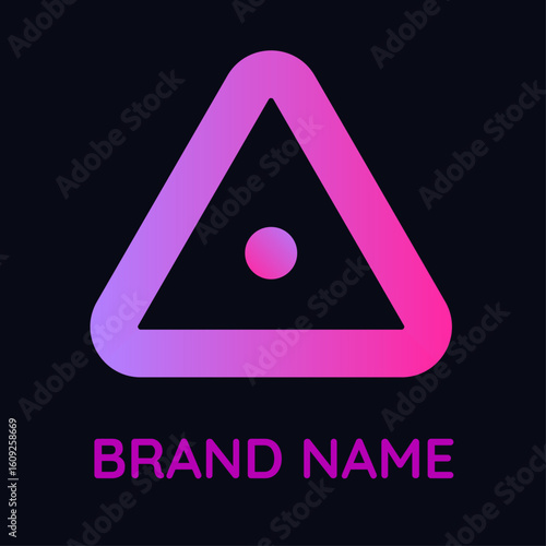 Geometric Triangle Logo Vectors for Single Brand Identity, Gradient Design