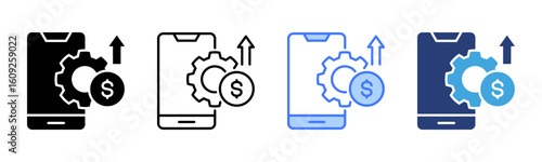 Monetization icon sheet multiple style collection