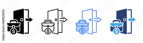 Exit icon sheet multiple style collection