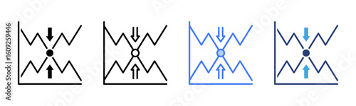 Break Even Point icon sheet multiple style collection