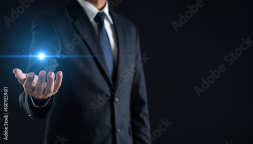 Wallpaper Mural Business wallpaper of a man in a suit holding a pen and pointing somewhere Torontodigital.ca