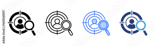 Target Market icon sheet multiple style collection