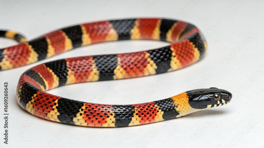 Naklejka premium Harlequin Coral Snake on studio background