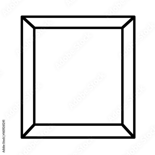 white photo frame icon isolated on white background