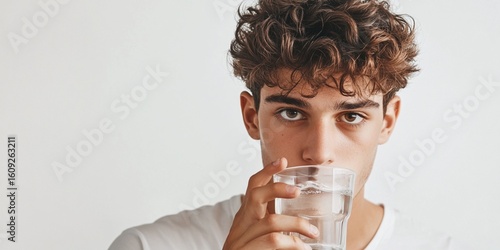 man drinking water