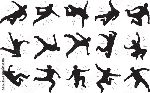 Breakdance Silhouette Vectors – Dynamic Hip-Hop Moves in Mid-Air