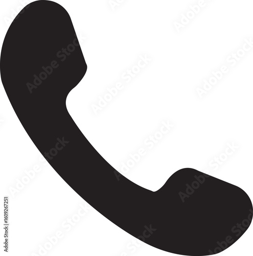 Black telephone handset symbol communication