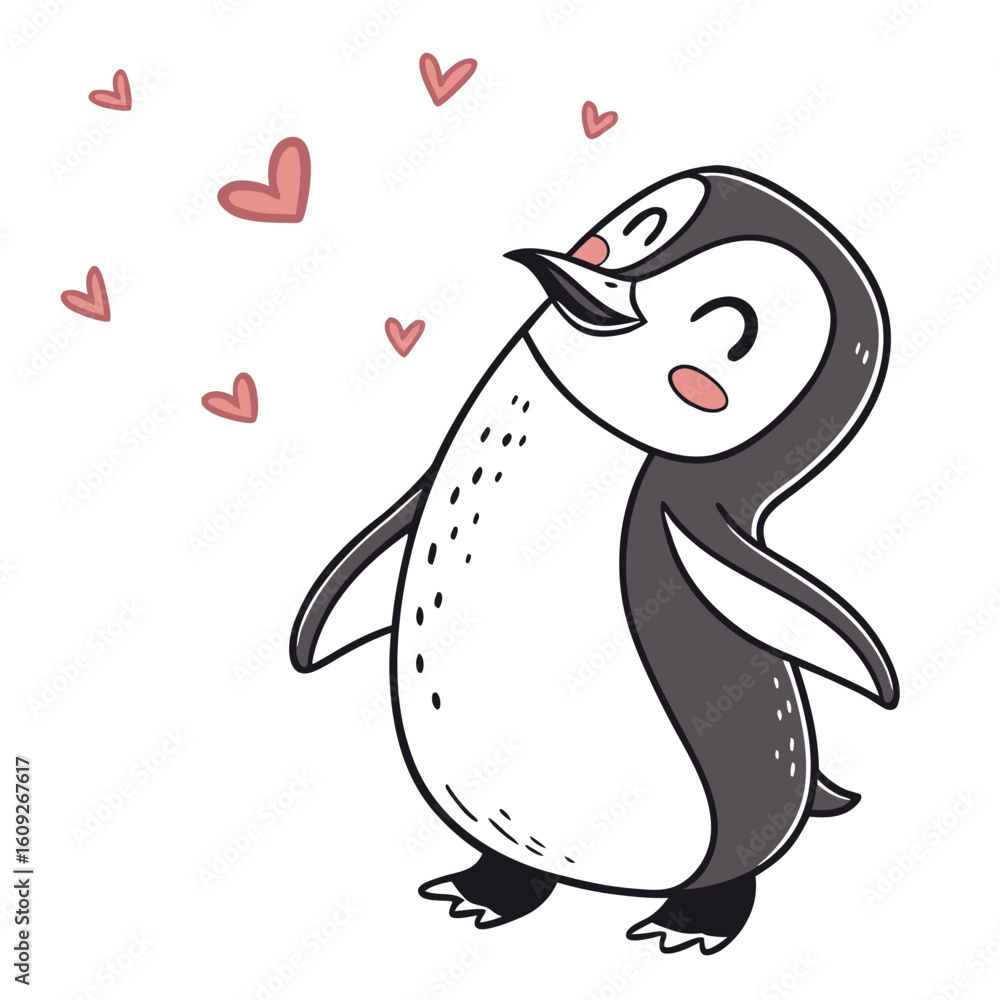 Fototapeta premium penguin with heart