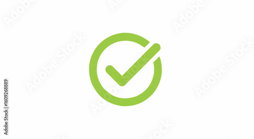 A light green check mark inside a circle indicating approval or a task completed successfully and correctly