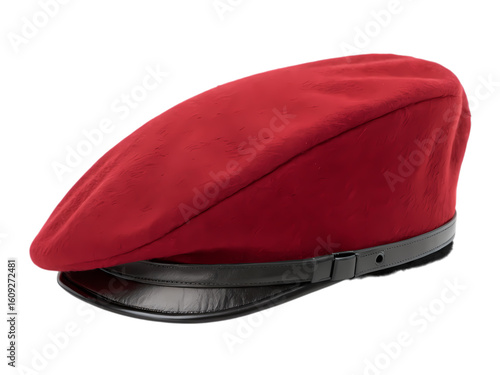 Wallpaper Mural Red Wool Beret with Leather Trim on transparent background Torontodigital.ca