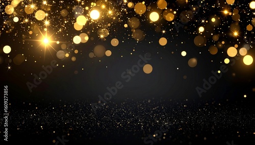 華やかなゴールドのパーティクル素材