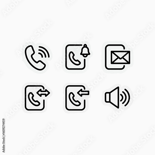 Wallpaper Mural A collection of six minimalist line art icons Torontodigital.ca