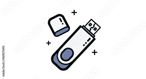 Portable usb flash drive for data storage and transfer with quick access and easy connectivity