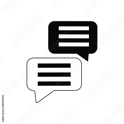 Chat message symbol, dialogue icons, talk bubble sign, Vector illustration ESP 10.