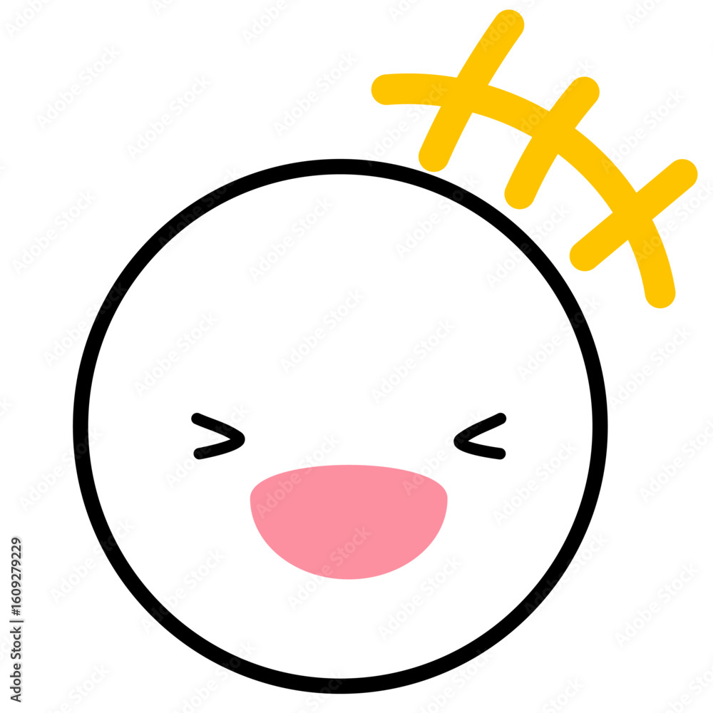 感情表現顔アイコン 大笑い 主線あり ベクターイラスト 感情表現顔アイコン 大笑い 主線あり ベクターイラスト