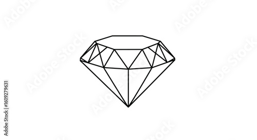 Detailed facet diagram of a brilliant cut diamond gemstone showing its unique sparkle and brilliance