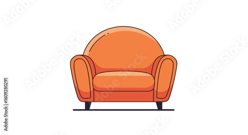 Cozy orange armchair with soft cushions perfect for relaxing in any living space