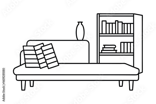 Room With Daybed Bookshelves And Throws