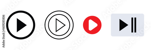 Free Download Play buttons icon set. vector illustration - GFXLoad