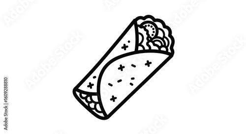 Deliciously rolled flour tortilla filled with savory meats fresh vegetables and flavorful sauces perfect for a quick meal