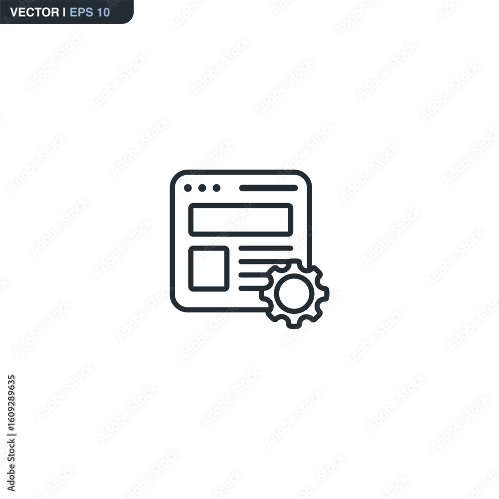 Fototapeta premium Web setting, linear style sign for mobile concept and web design