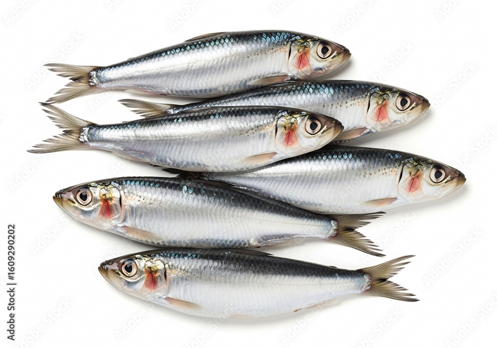 Fototapeta premium Sardines&nbsp;on white background isolated