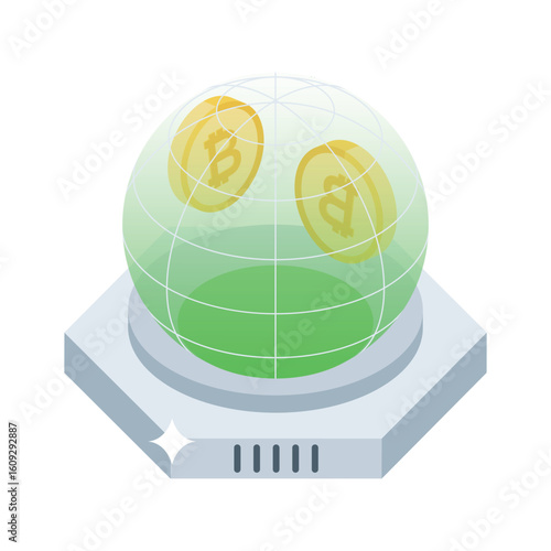 Take a look at this isometric style digital crypto icon