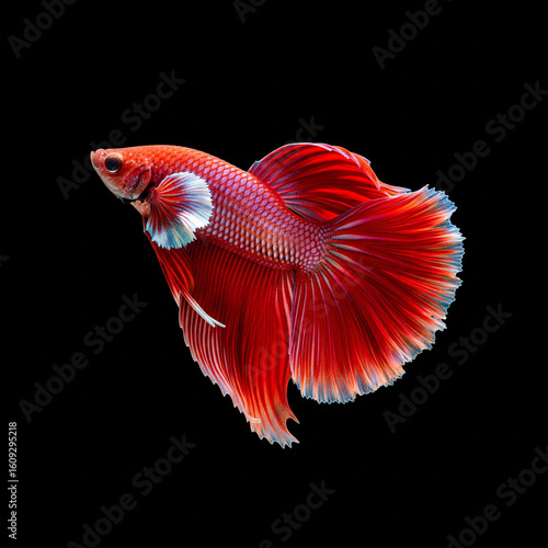 Fighting fish black background