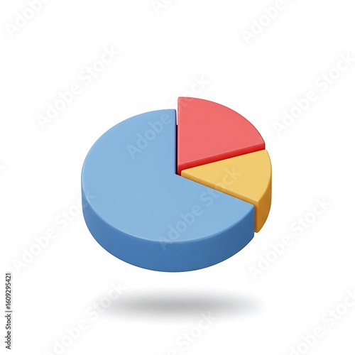 3D colorful pie chart segment icon