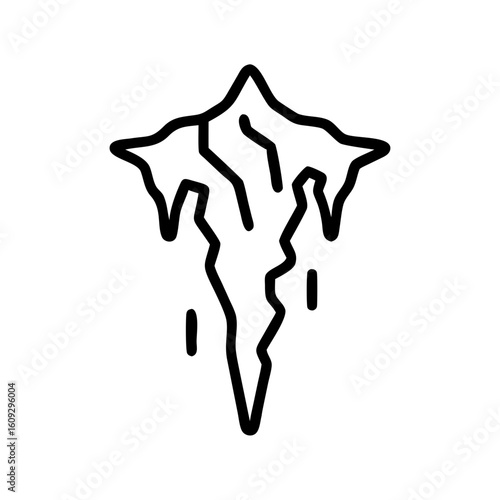 Stalactite Graphic Symbol for Geology Blogs, Cave Exploration Websites, Science Education, and Speleology Awareness
