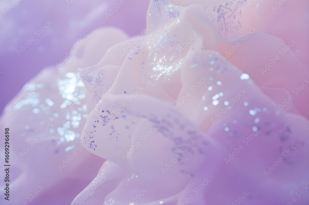 Fototapeta premium Ethereal soft pastel fabric with shimmering glitter accents lavender pink