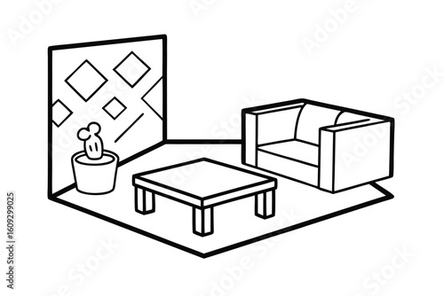 Living Room With Graffiti Style Art And Urban Decor
