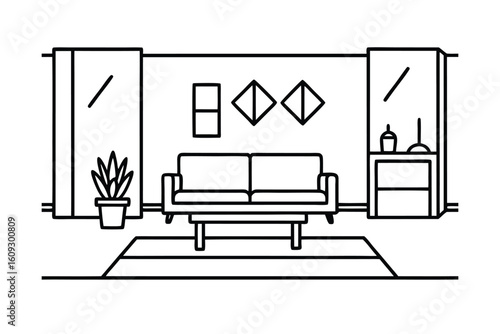 Living Room With Aquamarine Color Theme