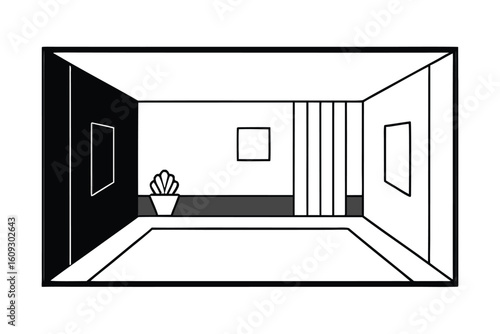 Dual Tone Room With Bold Color Block Walls And Art