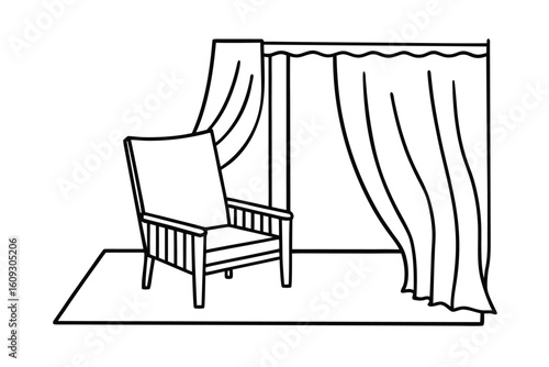 Balcony Side Room With Lounge Chair And Plants