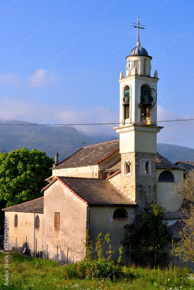 Fototapeta premium Church of San Bartolomeo Sori Genoa Italy