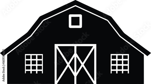 barn garage icon,Barn  black silhouette vector illustration