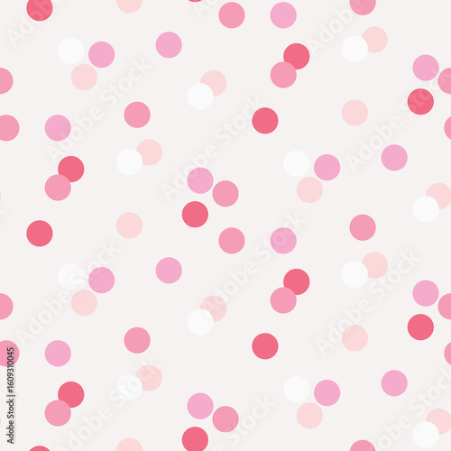 Wallpaper Mural Birthday party festive carnival pink red confetti texture pattern background. Wrapping wallpaper. Vector illustration Torontodigital.ca