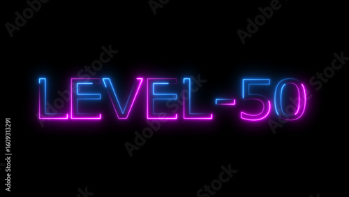 Quadro su tela Abstract neon level 50 number 4k illustration
