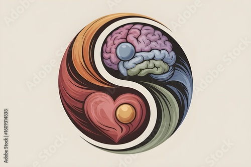 Brain and heart balance, always the most suitable decision making concept.