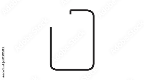 Animated Text Document Icon with Clean Line Style and Transparent Background