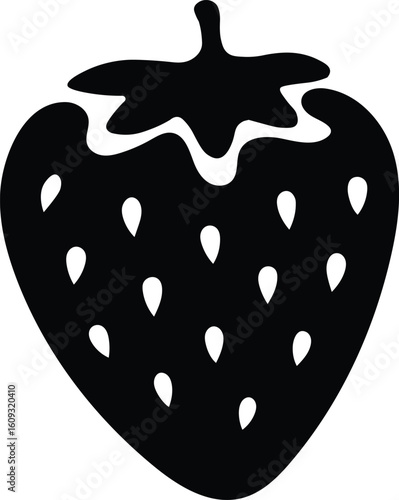 Silihouette strawberry deasign  with white background
