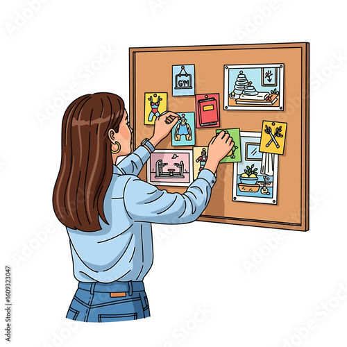 Organizing ideas on a vision board