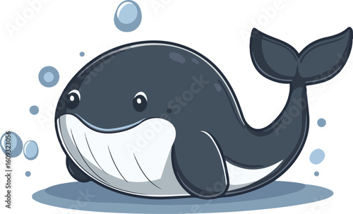 Cartoon whale illustration material
