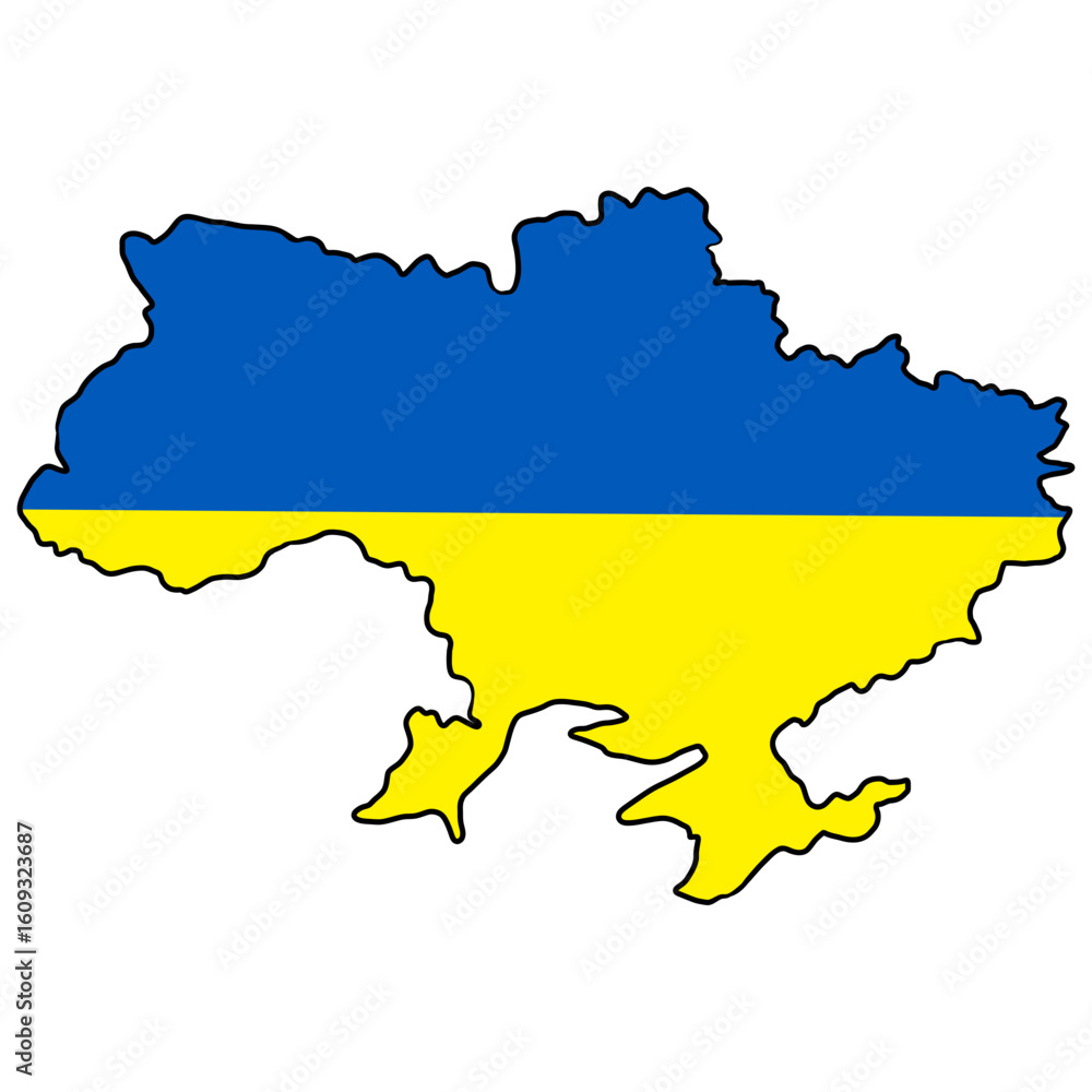 ukraine map with flag color ukraine map with flag color