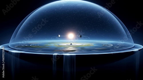 Flat Earth Model Celestial Sphere Orrery Sun Moons Orbiting