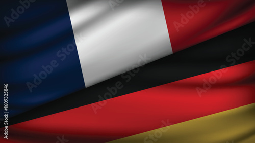 High Quality background with Two Flags of France and Germany