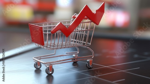 Shopping cart with upward trend (1)