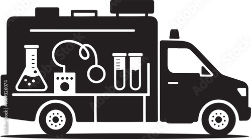 Mobile laboratory vehicle with scientific equipment truck science