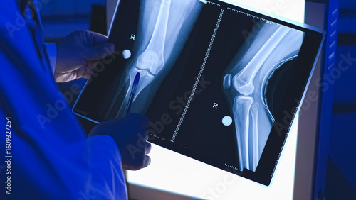 X-ray of the leg. X-ray close-up. X-ray image.High-quality photo.